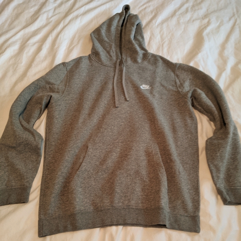Gray Nike Hoodie Sportswear Club Fleece